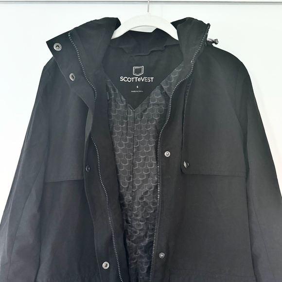 Scottevest Rhonda Trench Coat with hidden pockets S Black Like New - Picture 5 of 16